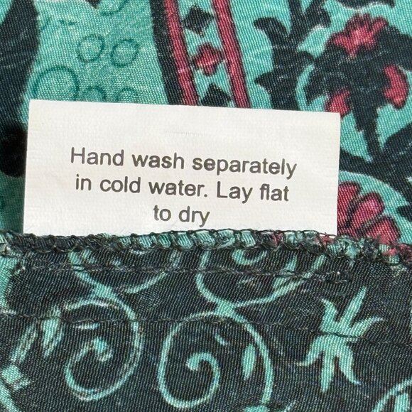 Earthbound Trading Women's Med Halter Maxi Green Paisley Dress Boho Flowy Slit - Picture 9 of 13